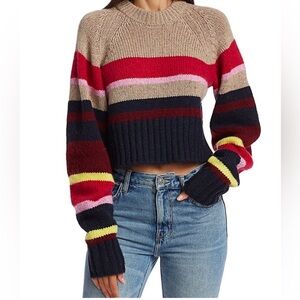 Current/Elliot The Moonshine Sweater – Brown Multi Striped